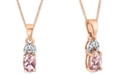 Macy's Morganite (3/8 ct. t.w.) & Diamond Accent 18" Pendant Necklace in 14k Rose Gold